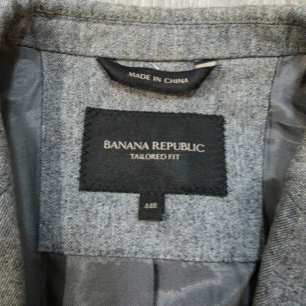 Banana Republic Tailored Fit Grey Italian Cotton Twill Blazer 44R Men's